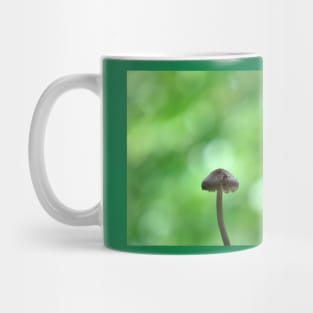 Tiny Mushroom Green Bokeh Background Mug